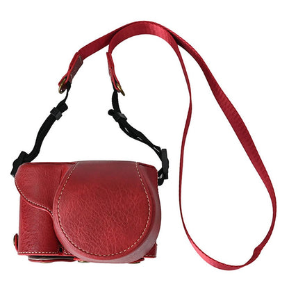 For Sony Alpha ZV-E10 Camera Case Litchi Texture Leather Cover with Battery Hole + Strap