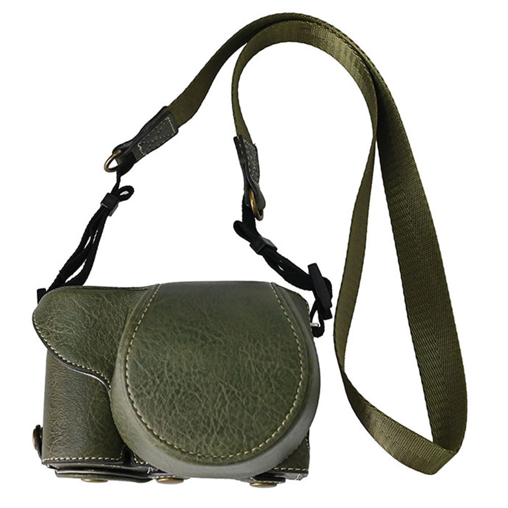 For Sony Alpha ZV-E10 Camera Case Litchi Texture Leather Cover with Battery Hole + Strap