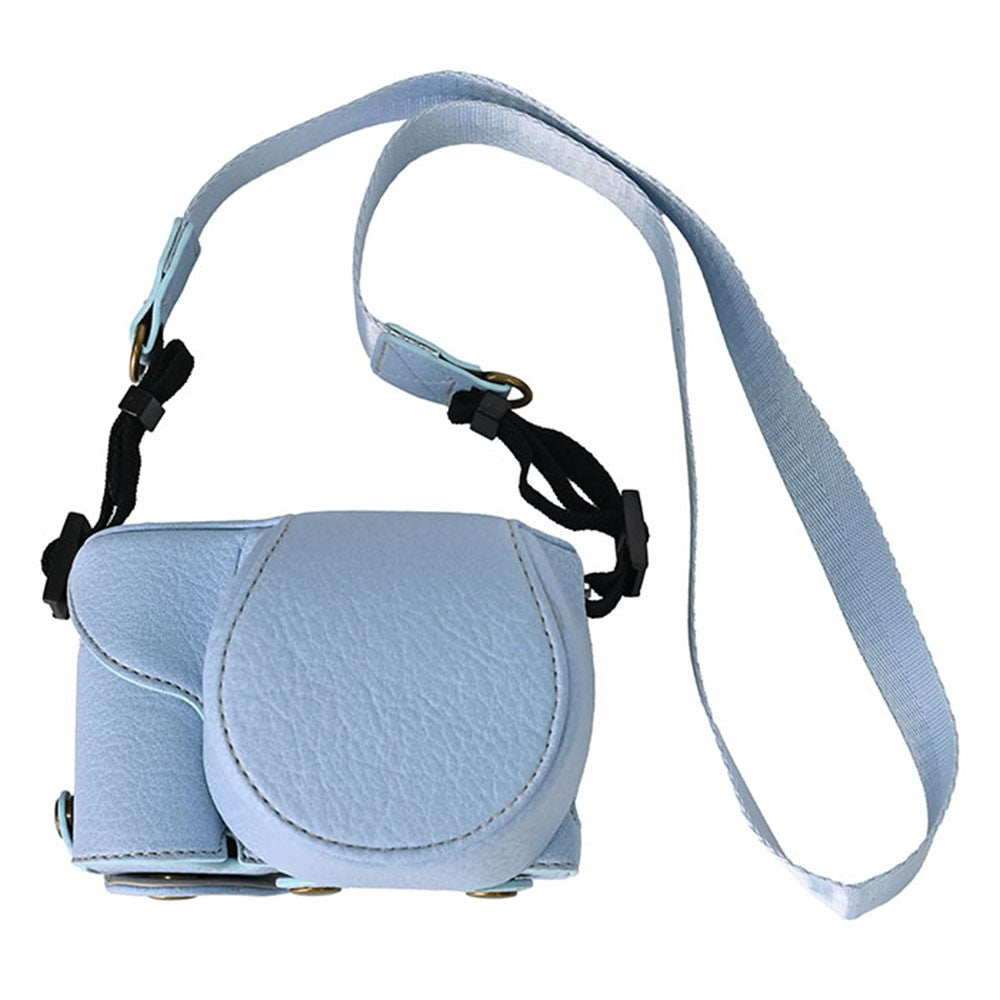 For Sony Alpha ZV-E10 Camera Case Litchi Texture Leather Cover with Battery Hole + Strap
