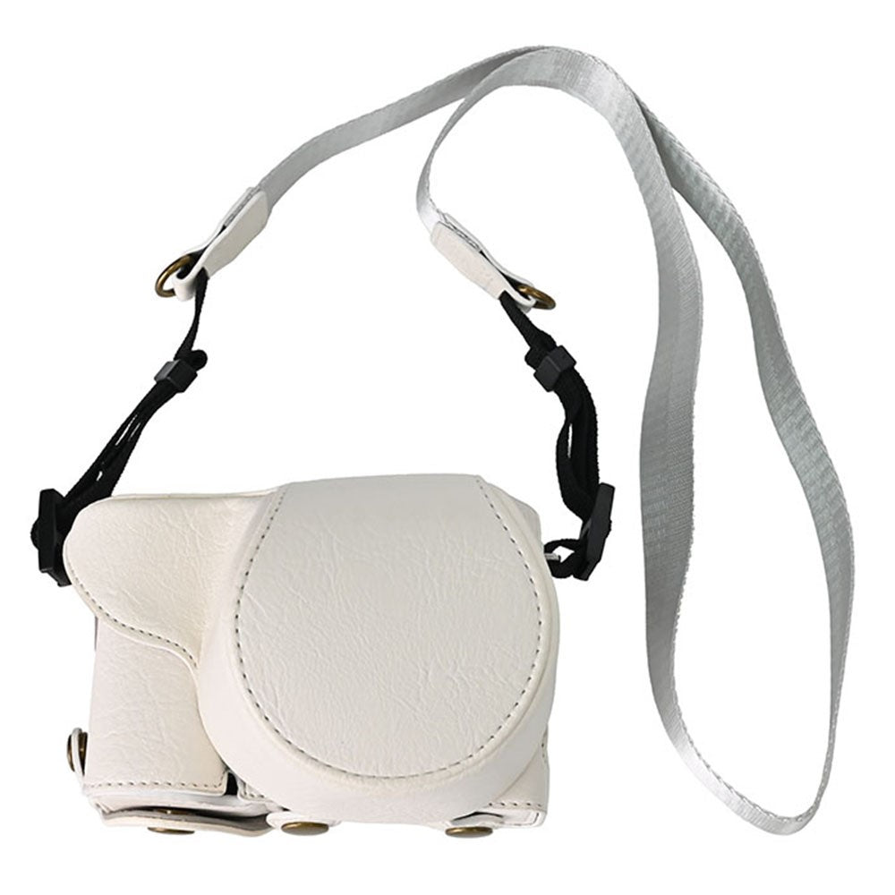 For Sony Alpha ZV-E10 Camera Case Litchi Texture Leather Cover with Battery Hole + Strap