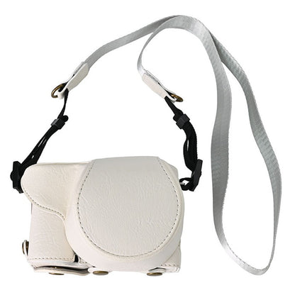 For Sony Alpha ZV-E10 Camera Case Litchi Texture Leather Cover with Battery Hole + Strap