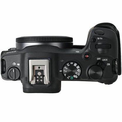 For Canon EOS R8 Camera Half Case Litchi Texture PU Leather Protective Cover with Battery Opening