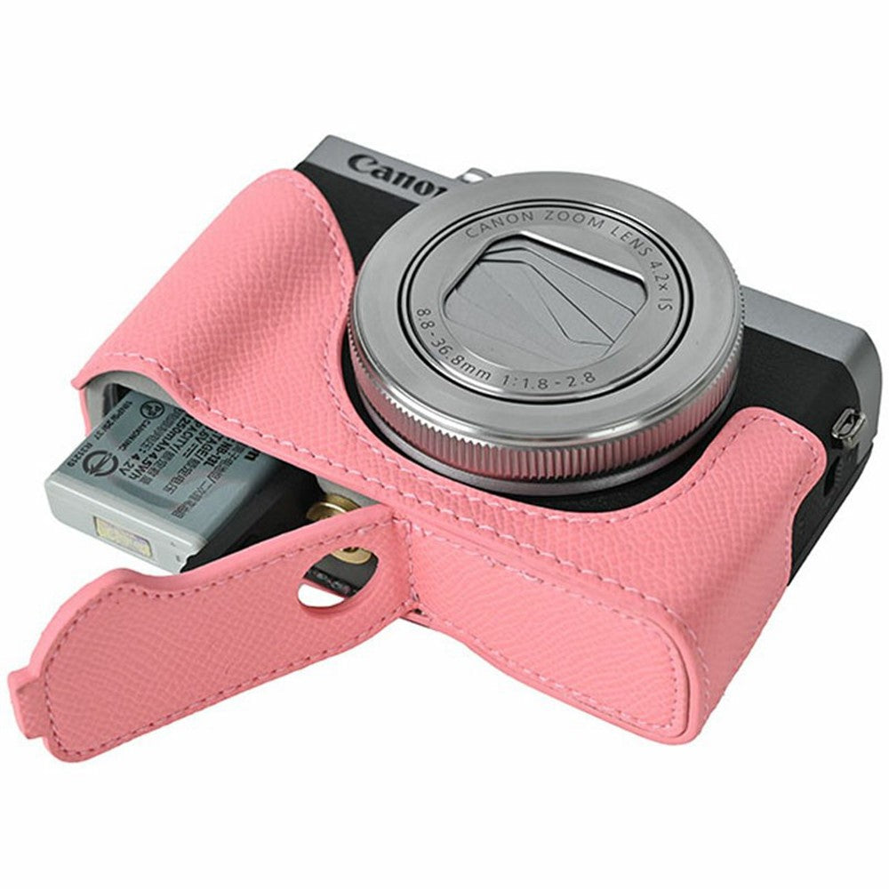 For Canon PowerShot G7 X Mark III / G7 X Mark II Camera Case PU Leather Protective Cover