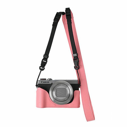 For Canon PowerShot G7 X Mark III / G7 X Mark II Camera Case with Shoulder Strap Leather Cover
