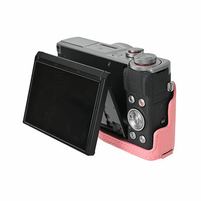 For Canon PowerShot G7 X Mark III / G7 X Mark II Camera Case with Shoulder Strap Leather Cover