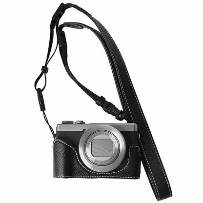 For Canon PowerShot G7 X Mark III / G7 X Mark II Camera Case with Shoulder Strap Leather Cover