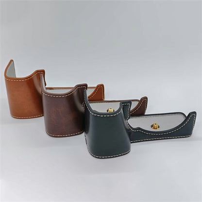For Sony ZV-E10 II Camera Base Cover Vintage Style PU Leather Half Case with Battery Opening
