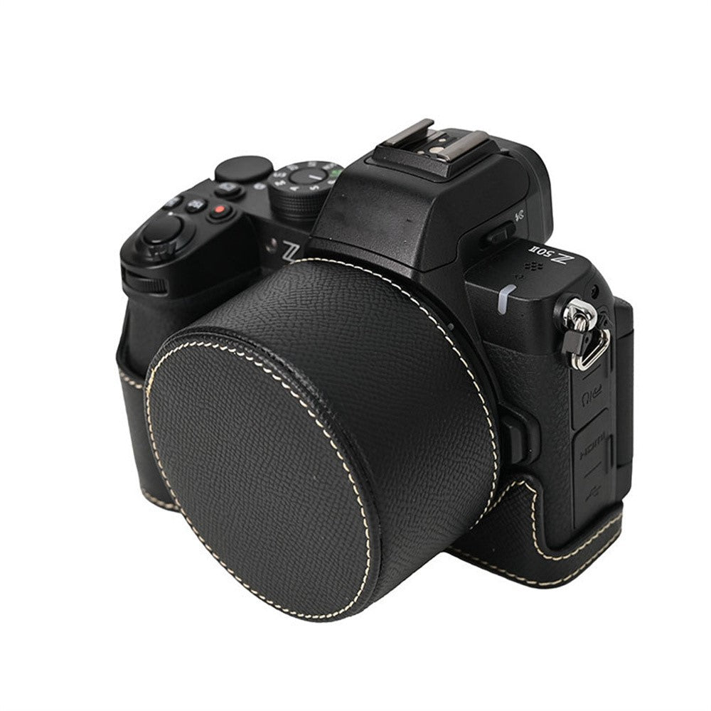 For Nikon Z 50 II Camera Case PU Leather Protective Cover with Lens Cap