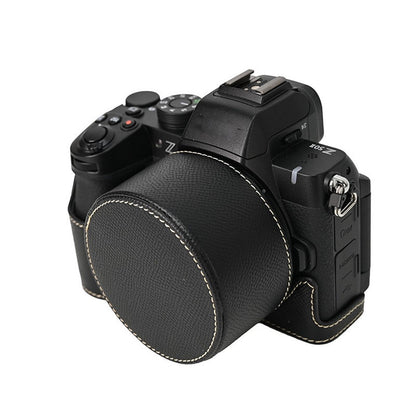 For Nikon Z 50 II Camera Case PU Leather Protective Cover with Lens Cap