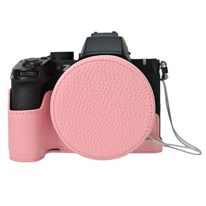 For Nikon Z 50 II Camera Case with Lens Cap Genuine Cow Leather Protective Cover