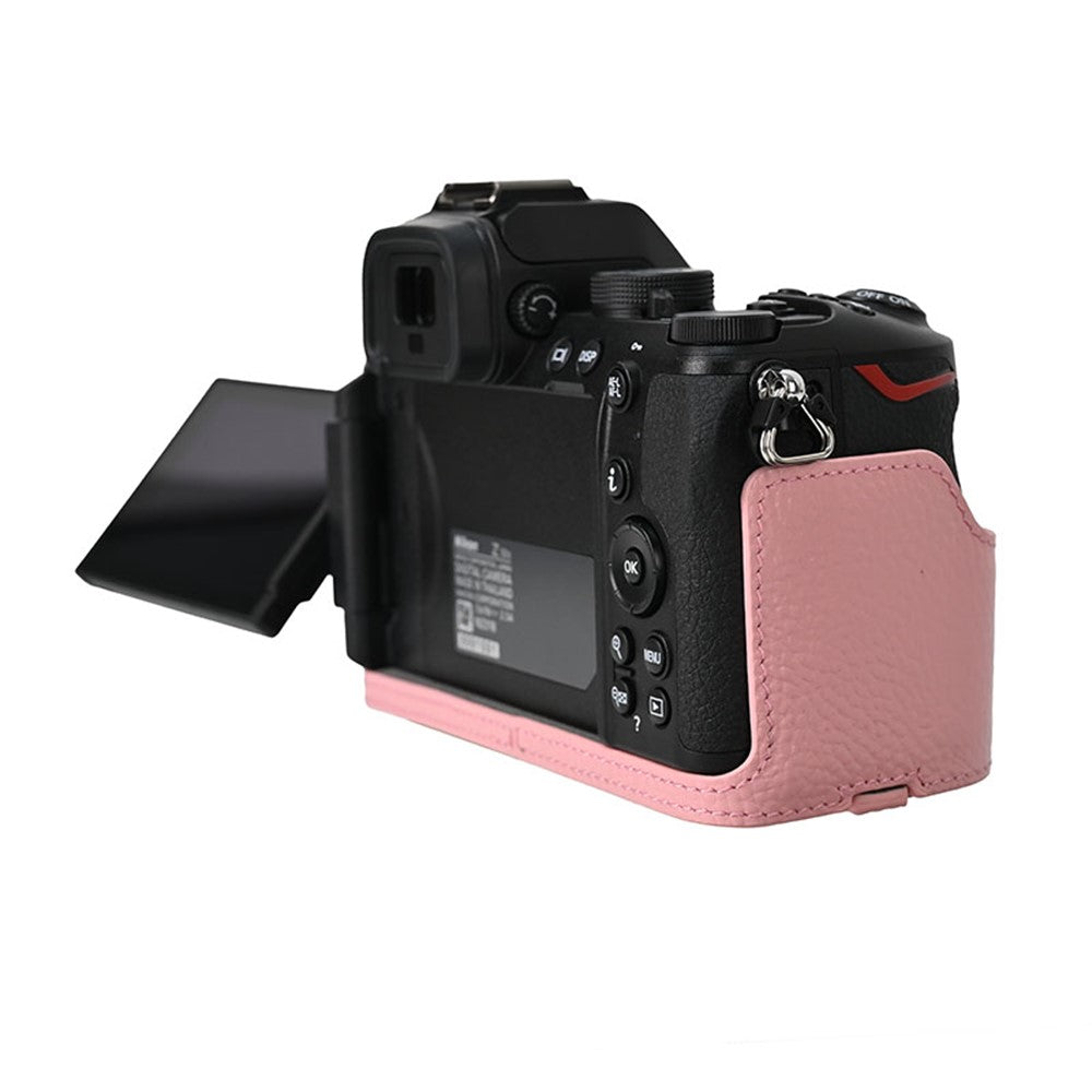 For Nikon Z 50 II Camera Case with Lens Cap Genuine Cow Leather Protective Cover