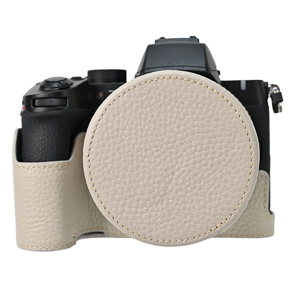 For Nikon Z 50 II Camera Case with Lens Cap Genuine Cow Leather Protective Cover