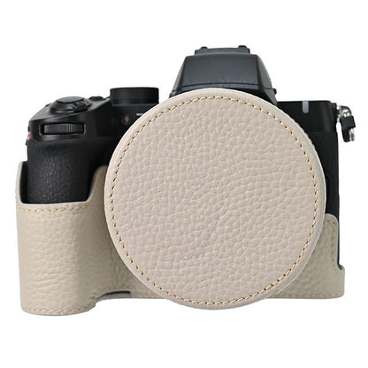 For Nikon Z 50 II Camera Case with Lens Cap Genuine Cow Leather Protective Cover