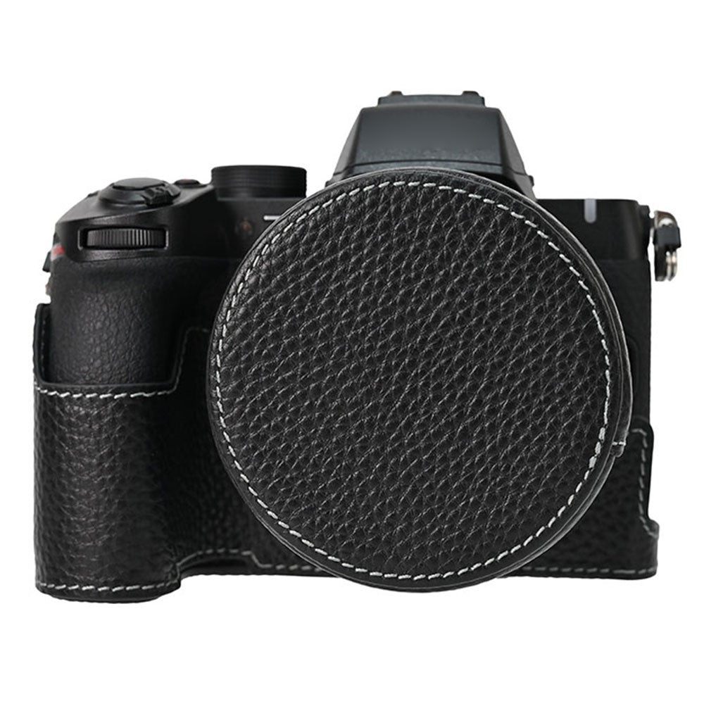 For Nikon Z 50 II Camera Case with Lens Cap Genuine Cow Leather Protective Cover