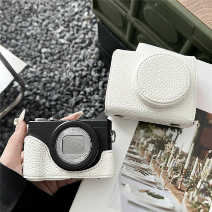 For Canon G7 X Mark II / III Leather Case with Battery Access Camera Cover Protective Sleeve