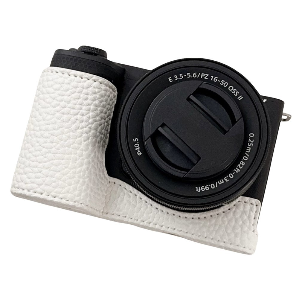 For Sony Alpha ZV-E10 II Camera Case PU Leather Protective Cover with Screw Hole