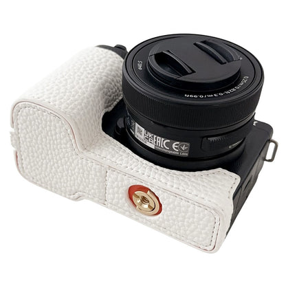 For Sony Alpha ZV-E10 II Camera Case PU Leather Protective Cover with Screw Hole