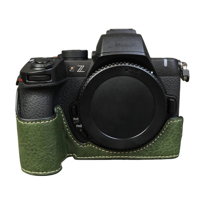 For Nikon Z 50 II Buffalo Texture PU Leather Bottom Case Half Body Camera Cover with Battery Opening