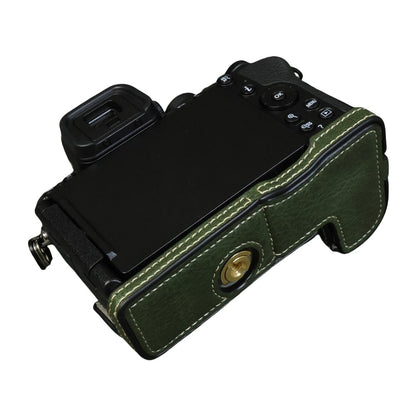 For Nikon Z 50 II Buffalo Texture PU Leather Bottom Case Half Body Camera Cover with Battery Opening