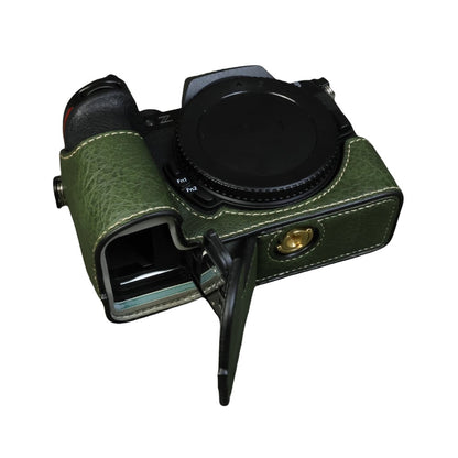 For Nikon Z 50 II Buffalo Texture PU Leather Bottom Case Half Body Camera Cover with Battery Opening