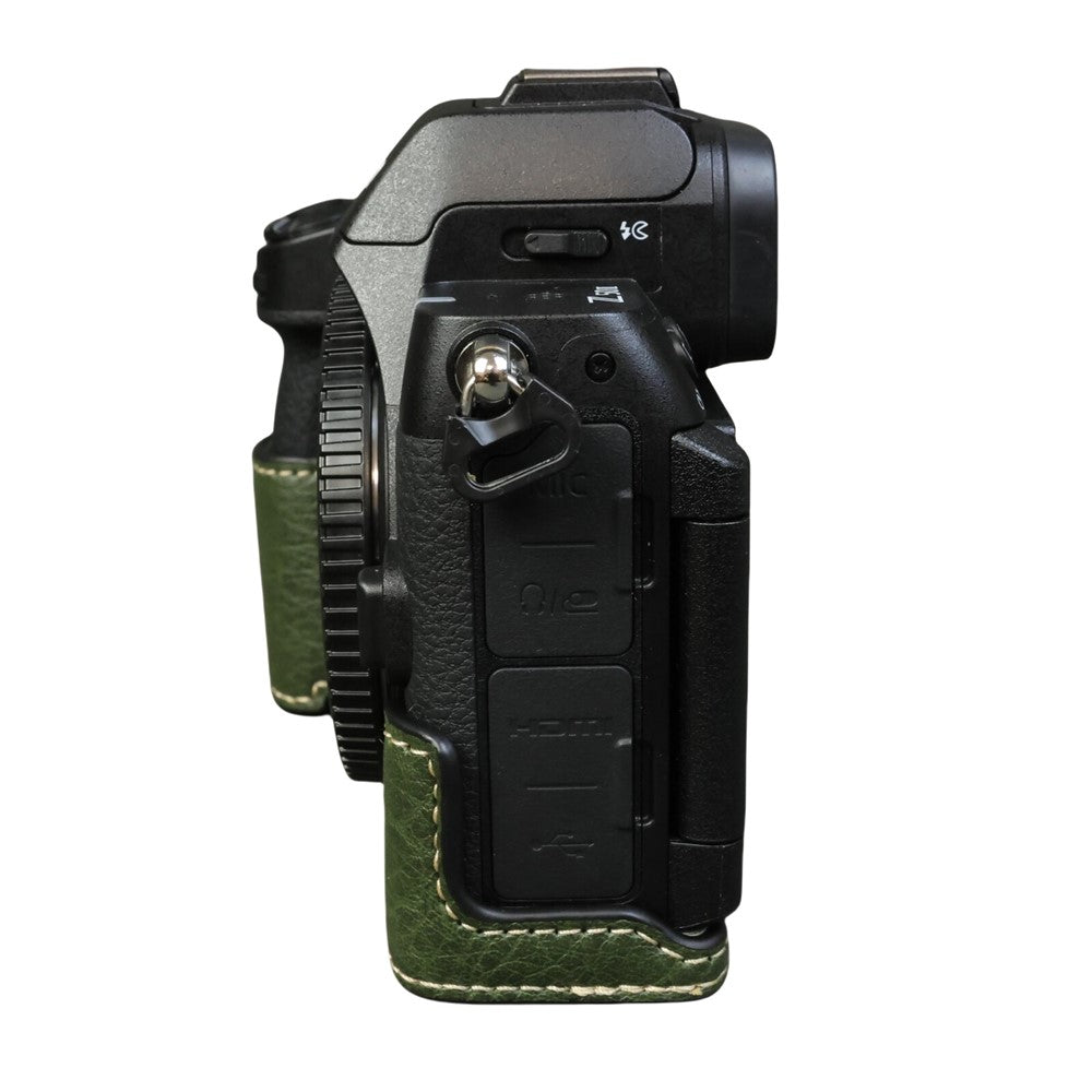 For Nikon Z 50 II Buffalo Texture PU Leather Bottom Case Half Body Camera Cover with Battery Opening
