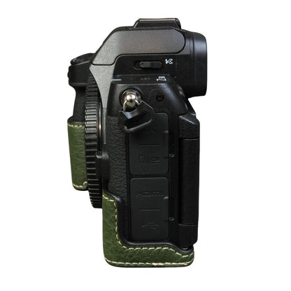 For Nikon Z 50 II Buffalo Texture PU Leather Bottom Case Half Body Camera Cover with Battery Opening