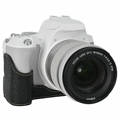 For Canon EOS 200D II / EOS 200D Camera Case with Battery Opening Litchi Texture PU Leather Protective Cover