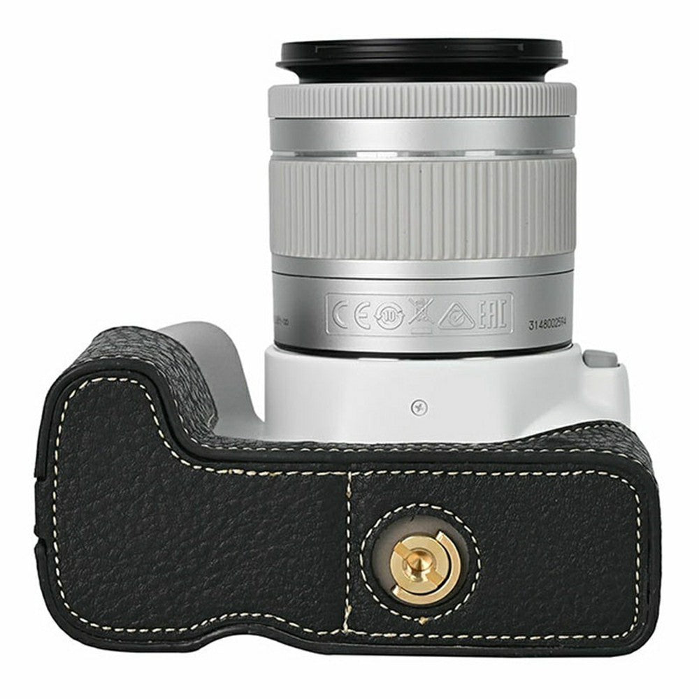 For Canon EOS 200D II / EOS 200D Camera Case with Battery Opening Litchi Texture PU Leather Protective Cover