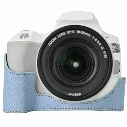 For Canon EOS 200D II / EOS 200D Camera Case with Battery Opening Litchi Texture PU Leather Protective Cover