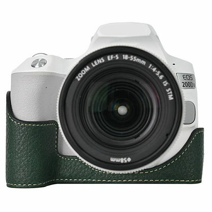 For Canon EOS 200D II / EOS 200D Camera Case with Battery Opening Litchi Texture PU Leather Protective Cover