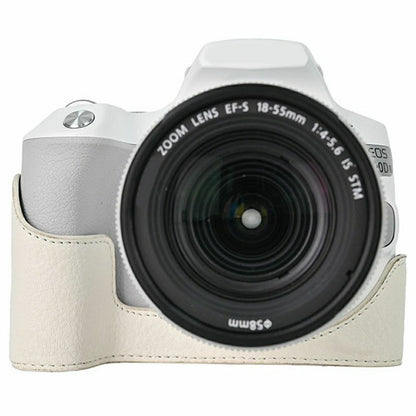 For Canon EOS 200D II / EOS 200D Camera Case with Battery Opening Litchi Texture PU Leather Protective Cover