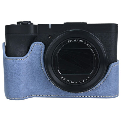 For Canon PowerShot V1 Camera Case with Battery Opening Litchi Texture PU Leather Protective Cover