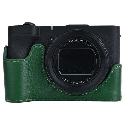 For Canon PowerShot V1 Camera Case Genuine Cow Leather Protective Cover with Shoulder Strap