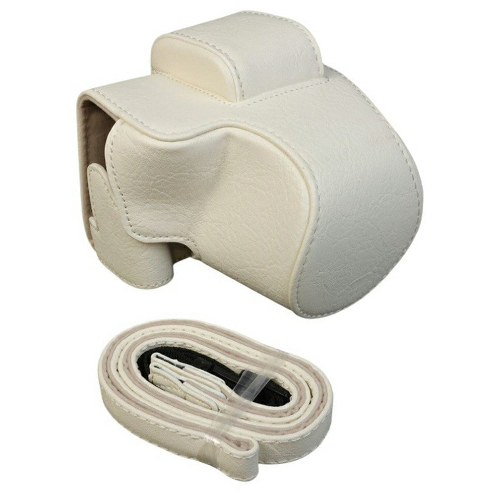 For Canon EOS R100  /  R50 Camera Case Litchi Texture PU Leather Bag Protective Cover with Shoulder Strap