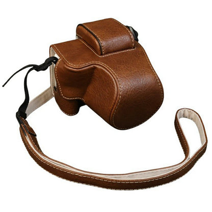 For Canon EOS R100  /  R50 Camera Case Litchi Texture PU Leather Bag Protective Cover with Shoulder Strap