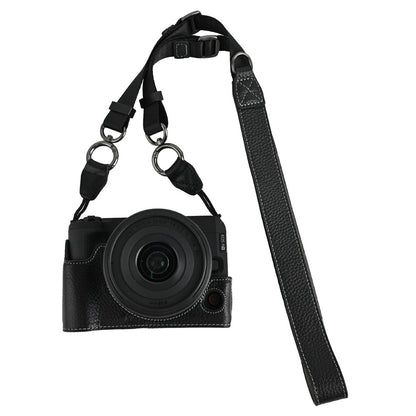 For Canon EOS R50 V Camera Case Genuine Cow Leather Protective Cover with Shoulder Strap
