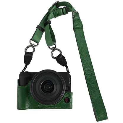 For Canon EOS R50 V Camera Case Genuine Cow Leather Protective Cover with Shoulder Strap