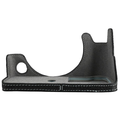 For Canon EOS R50 V Camera Case Genuine Cow Leather Protective Cover with Shoulder Strap and Lens Cap