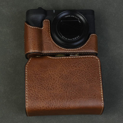 For Canon PowerShot V1 Camera Case Portable Leather Camera Protective Cover Without Battery Opening