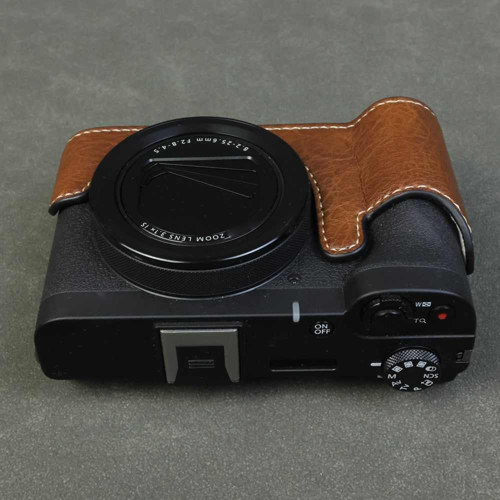 For Canon PowerShot V1 Camera Case Portable Leather Camera Protective Cover Without Battery Opening