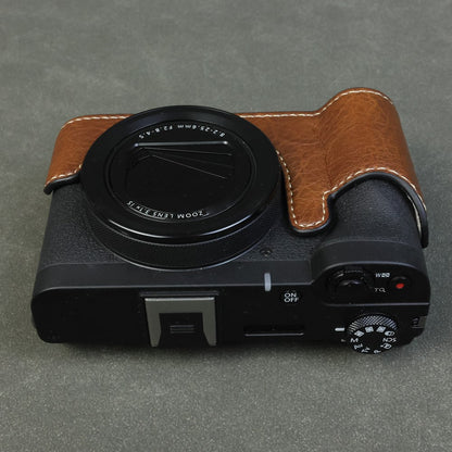 For Canon PowerShot V1 Camera Case Portable Leather Camera Protective Cover Without Battery Opening