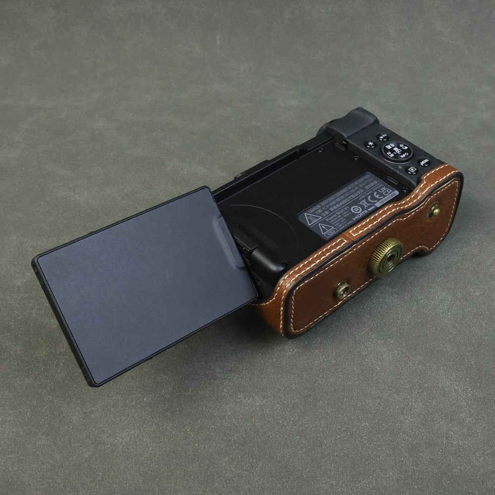 For Canon PowerShot V1 Camera Case Portable Leather Camera Protective Cover Without Battery Opening