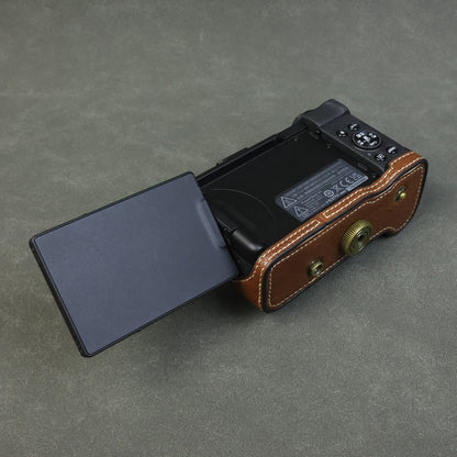 For Canon PowerShot V1 Camera Case Portable Leather Camera Protective Cover Without Battery Opening