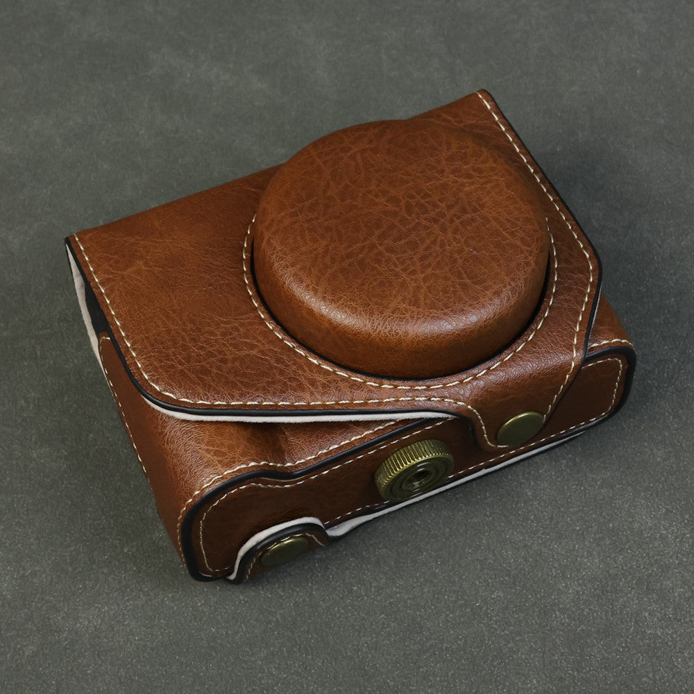 For Canon PowerShot V1 Camera Case Portable Leather Camera Protective Cover Without Battery Opening