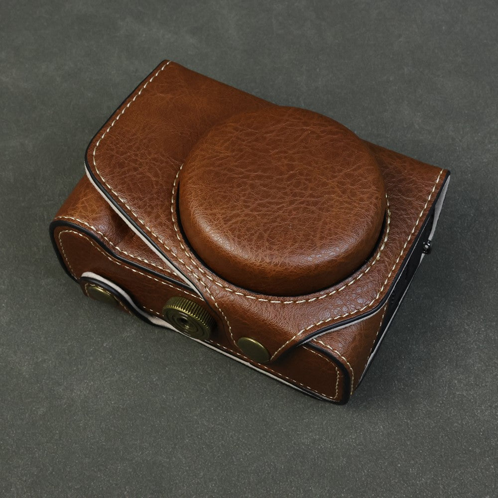 For Canon PowerShot V1 Camera Case Portable Leather Camera Protective Cover Without Battery Opening
