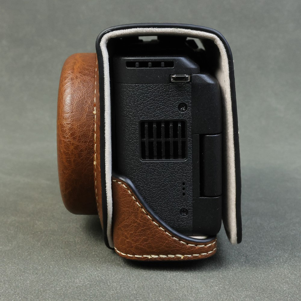 For Canon PowerShot V1 Camera Case Portable Leather Camera Protective Cover Without Battery Opening