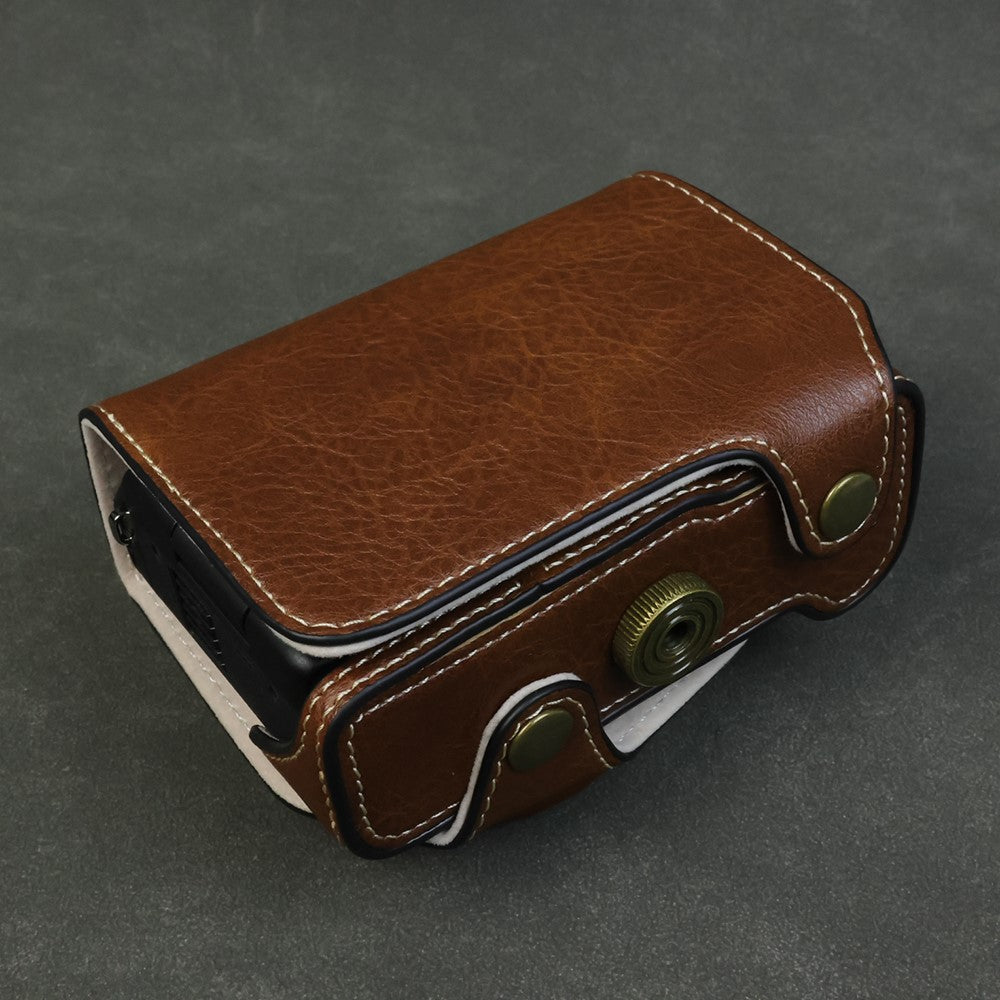 For Canon PowerShot V1 Camera Case Portable Leather Camera Protective Cover Without Battery Opening