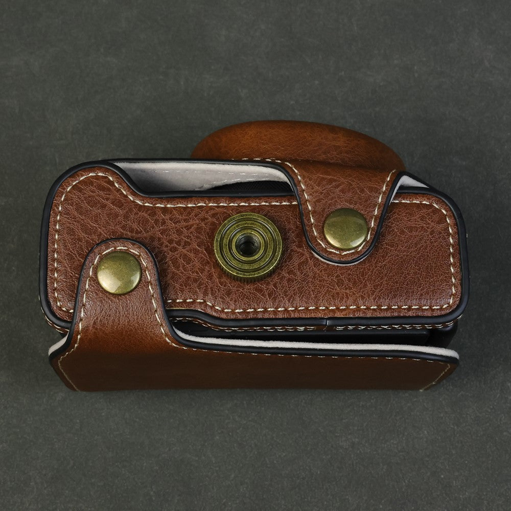 For Canon PowerShot V1 Camera Case Portable Leather Camera Protective Cover Without Battery Opening