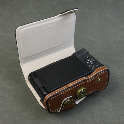 For Canon PowerShot V1 Camera Case Portable Leather Camera Protective Cover Without Battery Opening