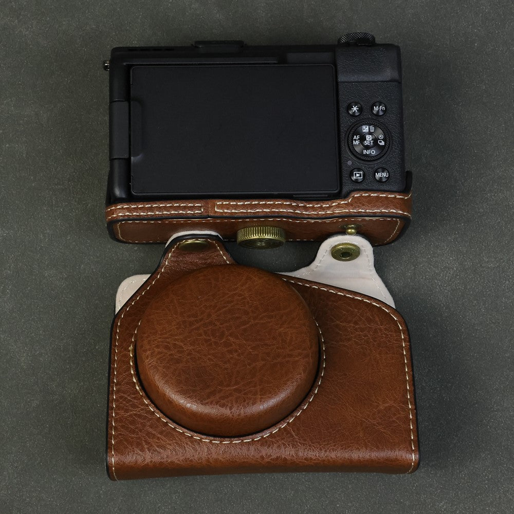 For Canon PowerShot V1 Camera Case Portable Leather Camera Protective Cover Without Battery Opening